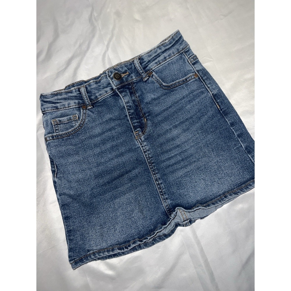 Wonder Nation Skirt Girl's Size M 7-8 Distressed Blue Denim